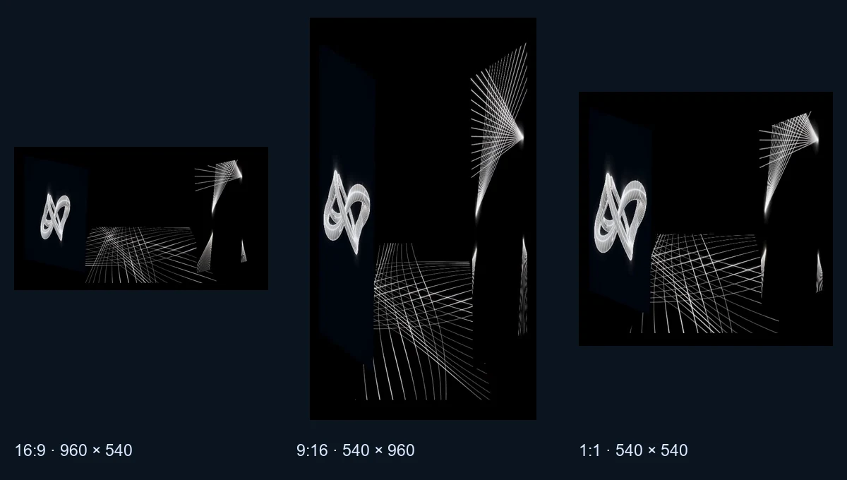 Same soundtrack and frame 114 in all three saved formats